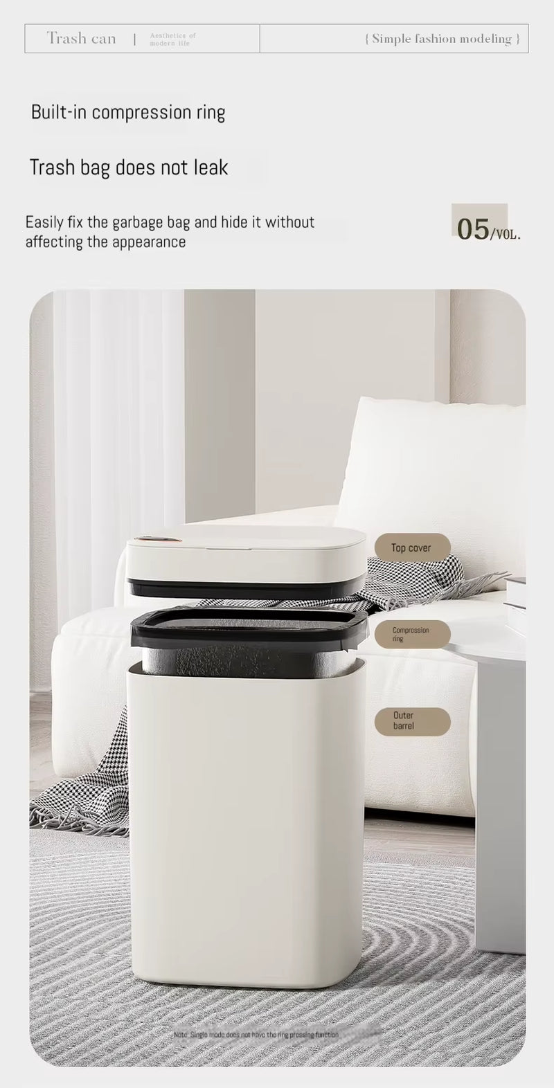 16L Smart Bathroom Trash Can White Non - Contact Narrow Smart Sensor Trash Can Smart Home Automatic Bagging Electronic Trash Can - Sunflower farm life