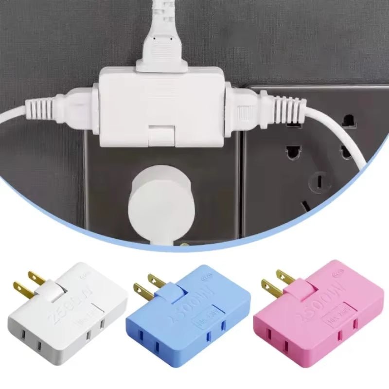3 - Port Rotatable US Plug Adapter – Compact Power, Anywhere You Go - Sunflower farm life