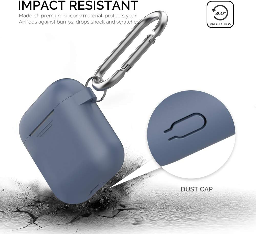 Airpods Case Cover plus Hand Strap Silicone Protective Case Cover Accessories Compatible with Apple Airpods 2 & 1 for Man Wonen Girls(Black) - Sunflower farm life