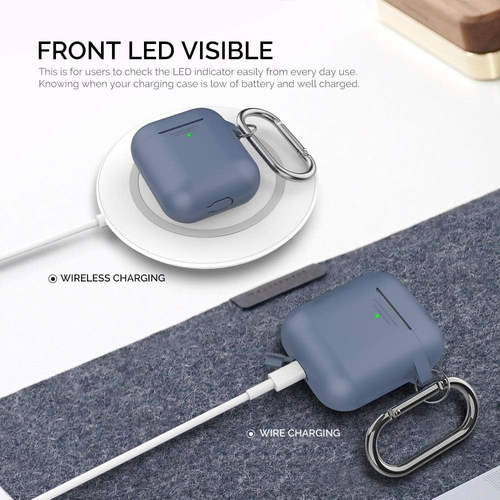 Airpods Case Cover plus Hand Strap Silicone Protective Case Cover Accessories Compatible with Apple Airpods 2 & 1 for Man Wonen Girls(Black) - Sunflower farm life