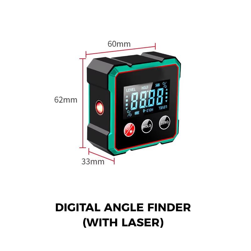 AngleMaster 360° Digital Protractor – Magnetic Laser Angle Finder with LCD Display & Inclinometer - Sunflower farm life