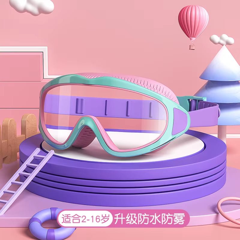 AquaChamp Kids Swim Set – Waterproof Anti - Fog Swimming Goggles & Cap with Protective Case - Sunflower farm life