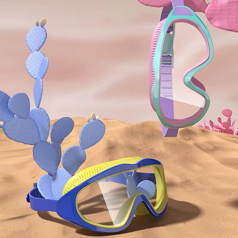 AquaChamp Kids Swim Set – Waterproof Anti - Fog Swimming Goggles & Cap with Protective Case - Sunflower farm life