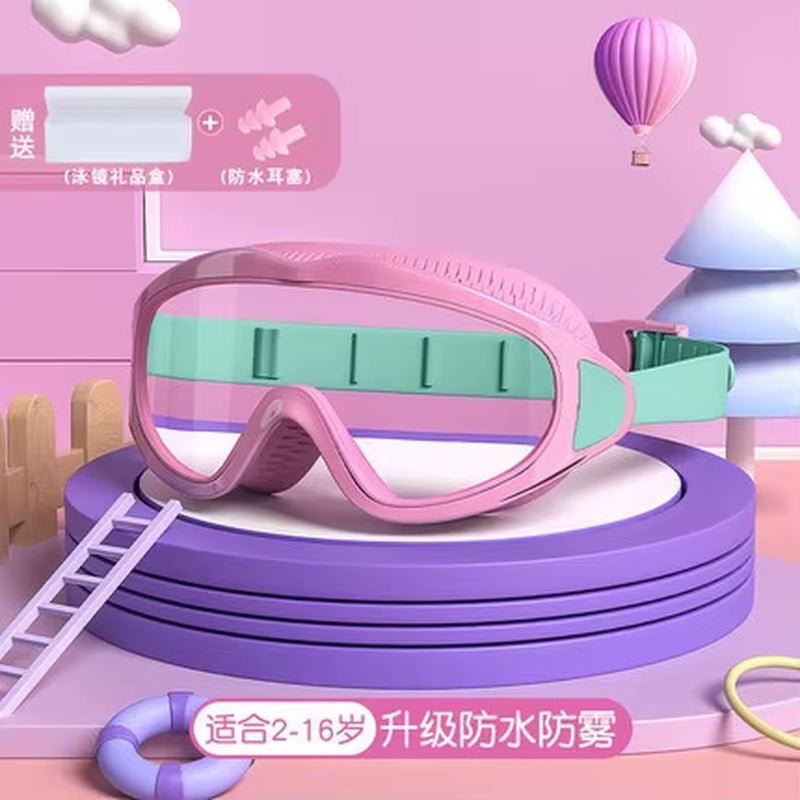 AquaChamp Kids Swim Set – Waterproof Anti - Fog Swimming Goggles & Cap with Protective Case - Sunflower farm life