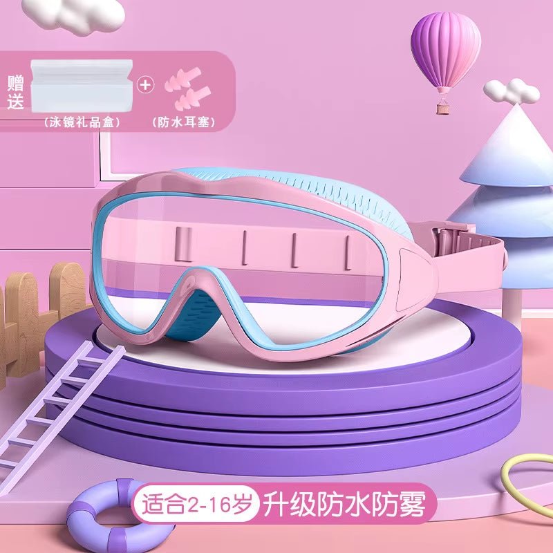 AquaChamp Kids Swim Set – Waterproof Anti - Fog Swimming Goggles & Cap with Protective Case - Sunflower farm life