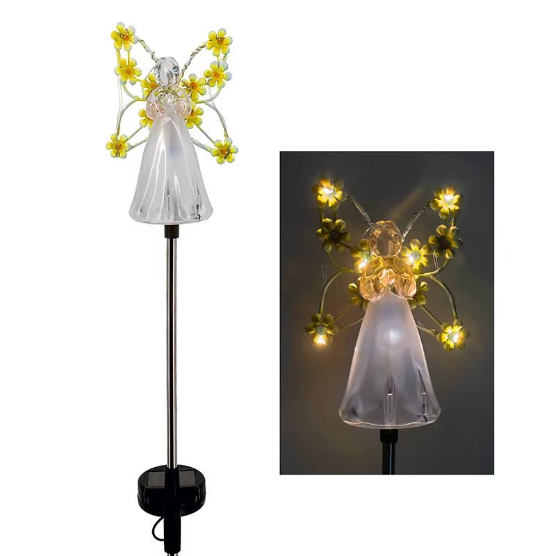 Celestial Garden Angel Lamp – Customizable Sunlight Outdoor Lighting for Your Garden - Sunflower farm life