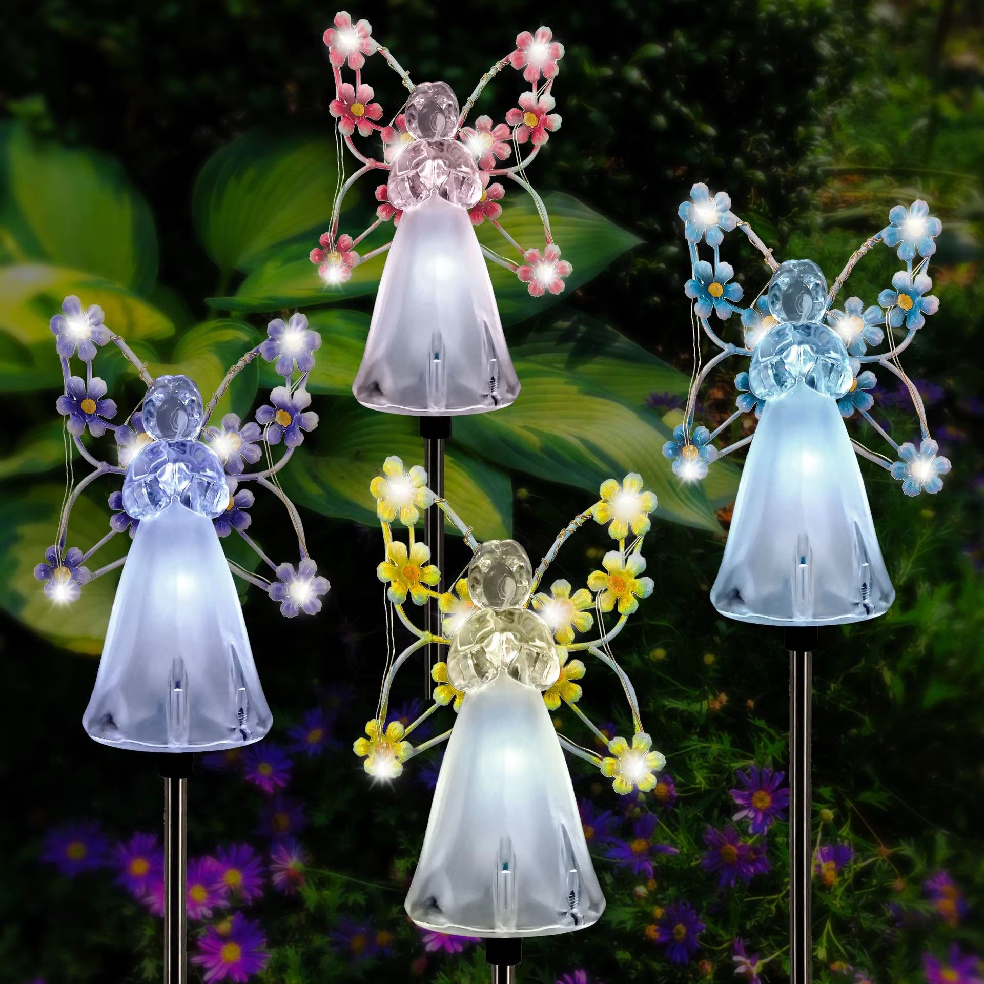 Celestial Garden Angel Lamp – Customizable Sunlight Outdoor Lighting for Your Garden - Sunflower farm life
