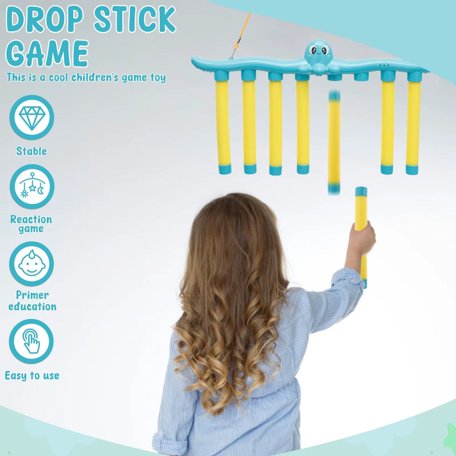 Challenge Falling Sticks Game Kids Stick Catching Toy Training Reaction Hand Eye Educational Parent - Child Interactive Toy Sports - Sunflower farm life