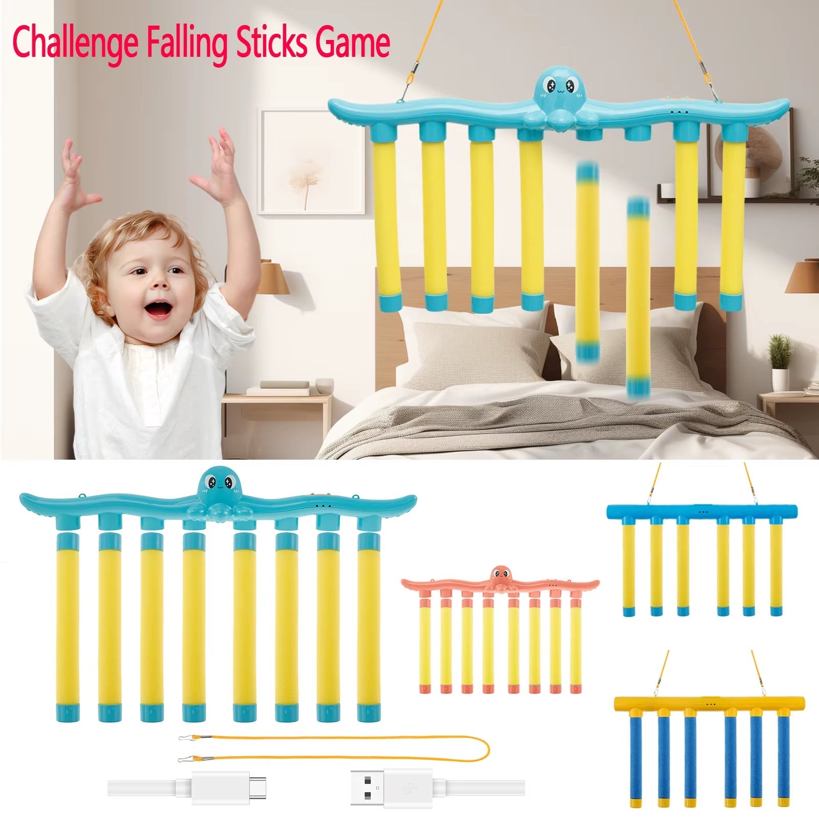 Challenge Falling Sticks Game Kids Stick Catching Toy Training Reaction Hand Eye Educational Parent - Child Interactive Toy Sports - Sunflower farm life