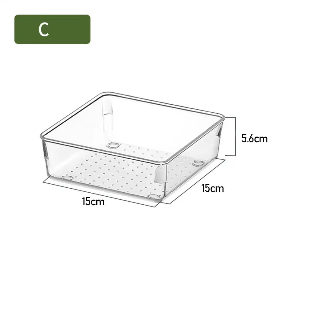 ClearNest Organizer – Transparent Anti - Scratch Drawer Storage Box for Cosmetics, Office & Home - Sunflower farm life