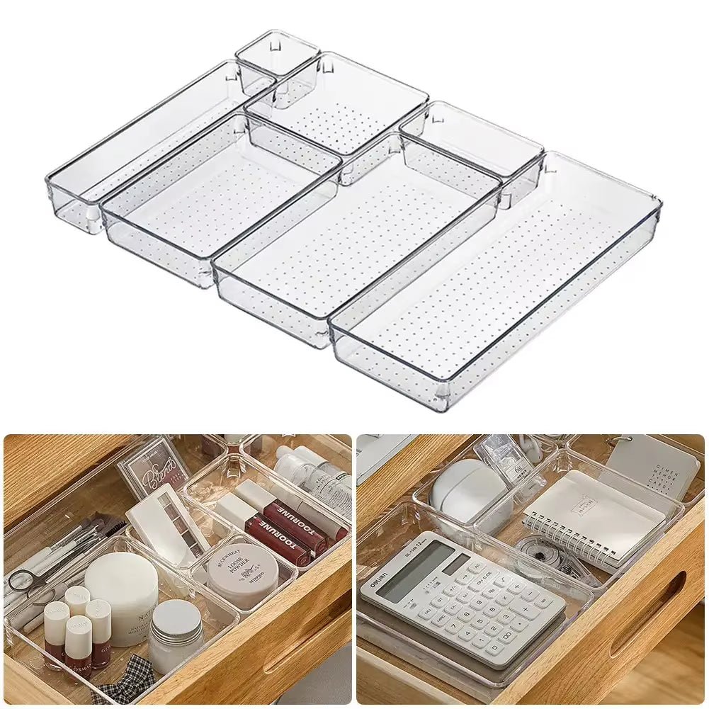 ClearNest Organizer – Transparent Anti - Scratch Drawer Storage Box for Cosmetics, Office & Home - Sunflower farm life