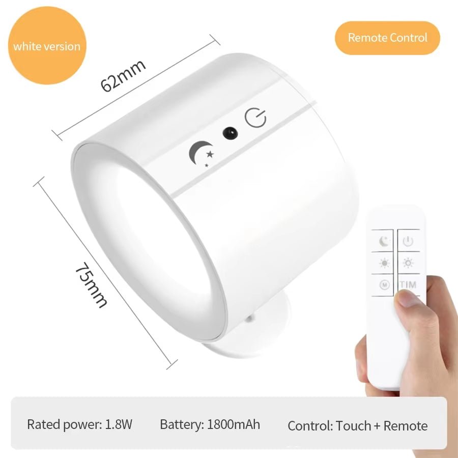 GlowFlex Touch Wall Lamp – Dual Head LED Light with Remote, 360° Rotation & USB Rechargeable Design - Sunflower farm life