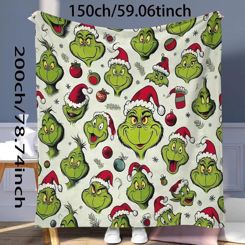 Grinch Pattern Throw Blanket - Sunflower farm life