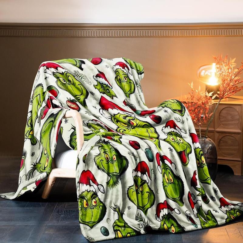Grinch Pattern Throw Blanket - Sunflower farm life