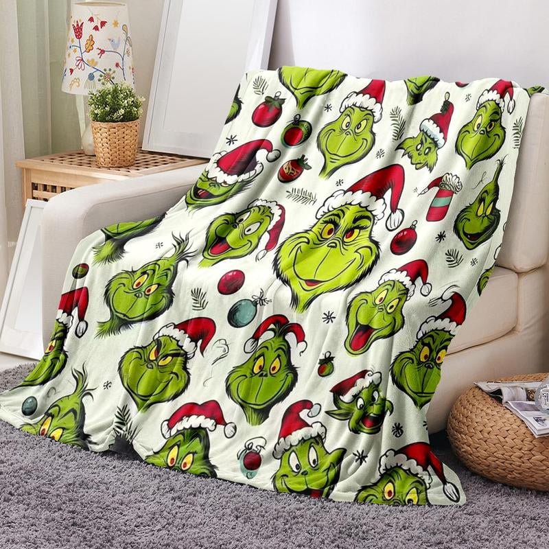 Grinch Pattern Throw Blanket - Sunflower farm life