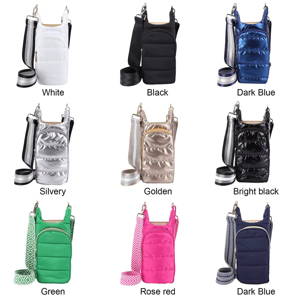 HydroCarry Puffer Tote – Adjustable Strap Water Bottle Carrier for Outdoor Travel & Daily Adventures - Sunflower farm life