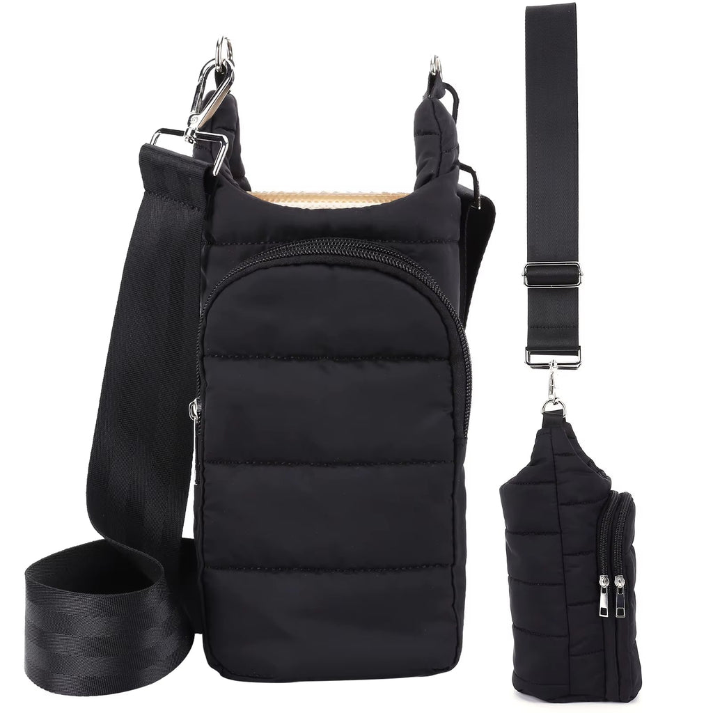 HydroCarry Puffer Tote – Adjustable Strap Water Bottle Carrier for Outdoor Travel & Daily Adventures - Sunflower farm life