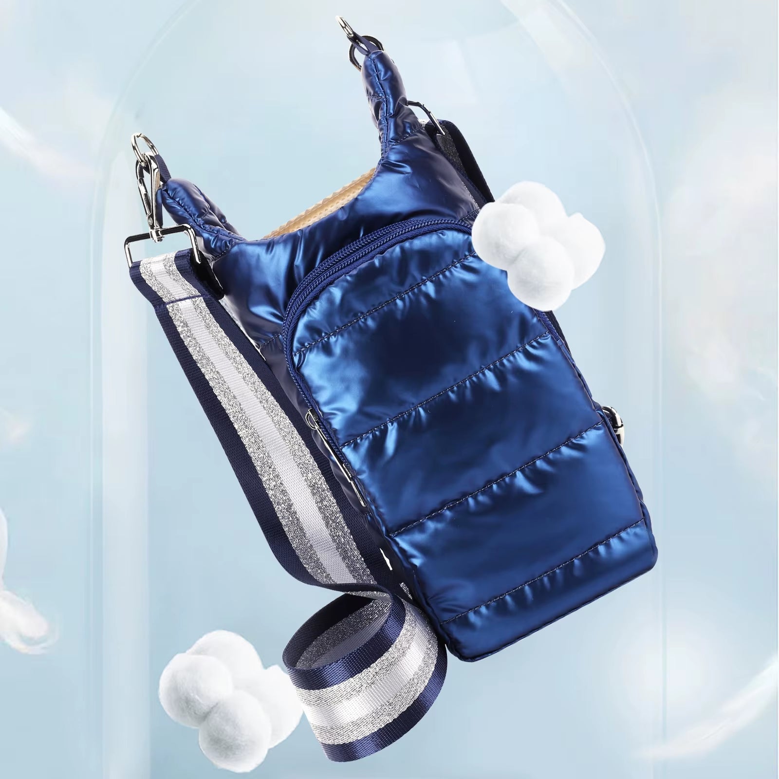 HydroCarry Puffer Tote – Adjustable Strap Water Bottle Carrier for Outdoor Travel & Daily Adventures - Sunflower farm life