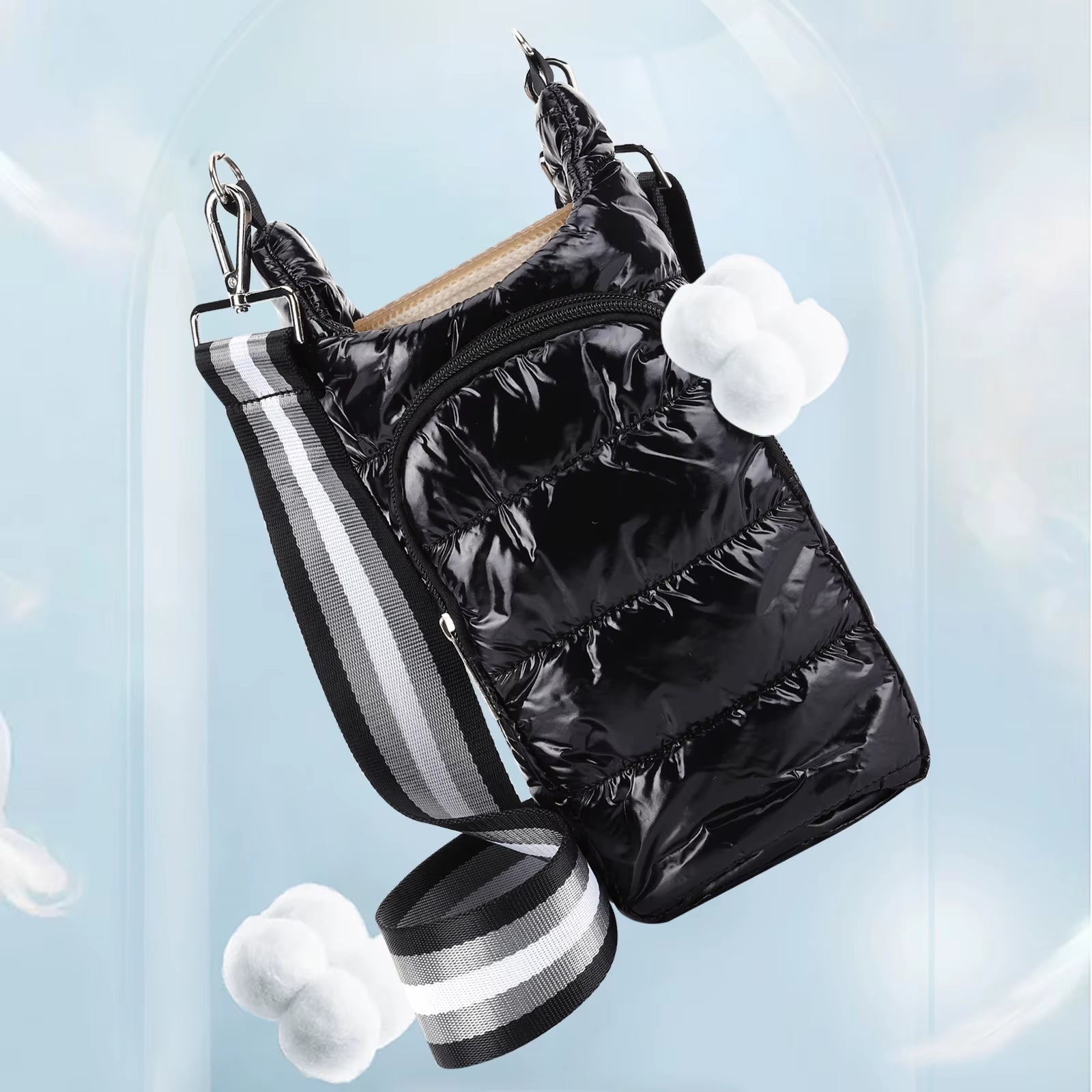 HydroCarry Puffer Tote – Adjustable Strap Water Bottle Carrier for Outdoor Travel & Daily Adventures - Sunflower farm life