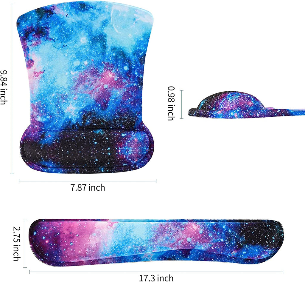 Keyboard Wrist Rest Pad and Mouse Wrist Rest Support Mouse Pad Set,Durable & Comfortable & Lightweight for Easy Typing & Pain Relief - Ergonomic Support (Galaxy) - Sunflower farm life