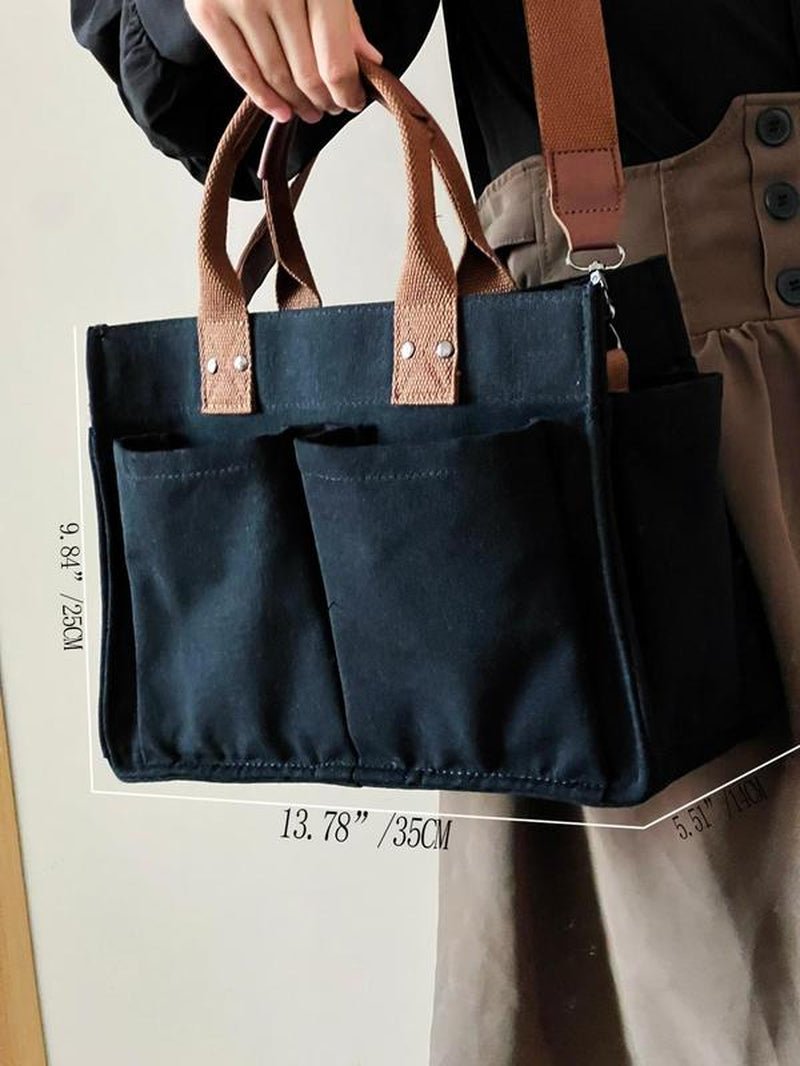 Large Capacity with Removable Bottom Canvas Tote Bag - Sunflower farm life