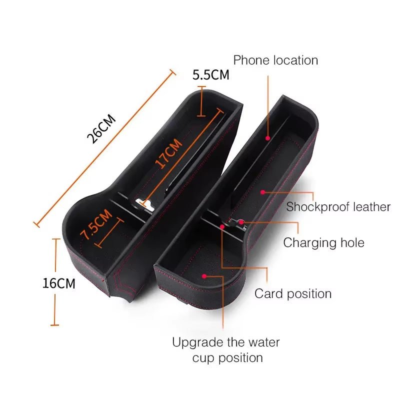 LuxPocket™ Leather Car Seat Gap Organizer – Declutter Your Drive in Style - Sunflower farm life