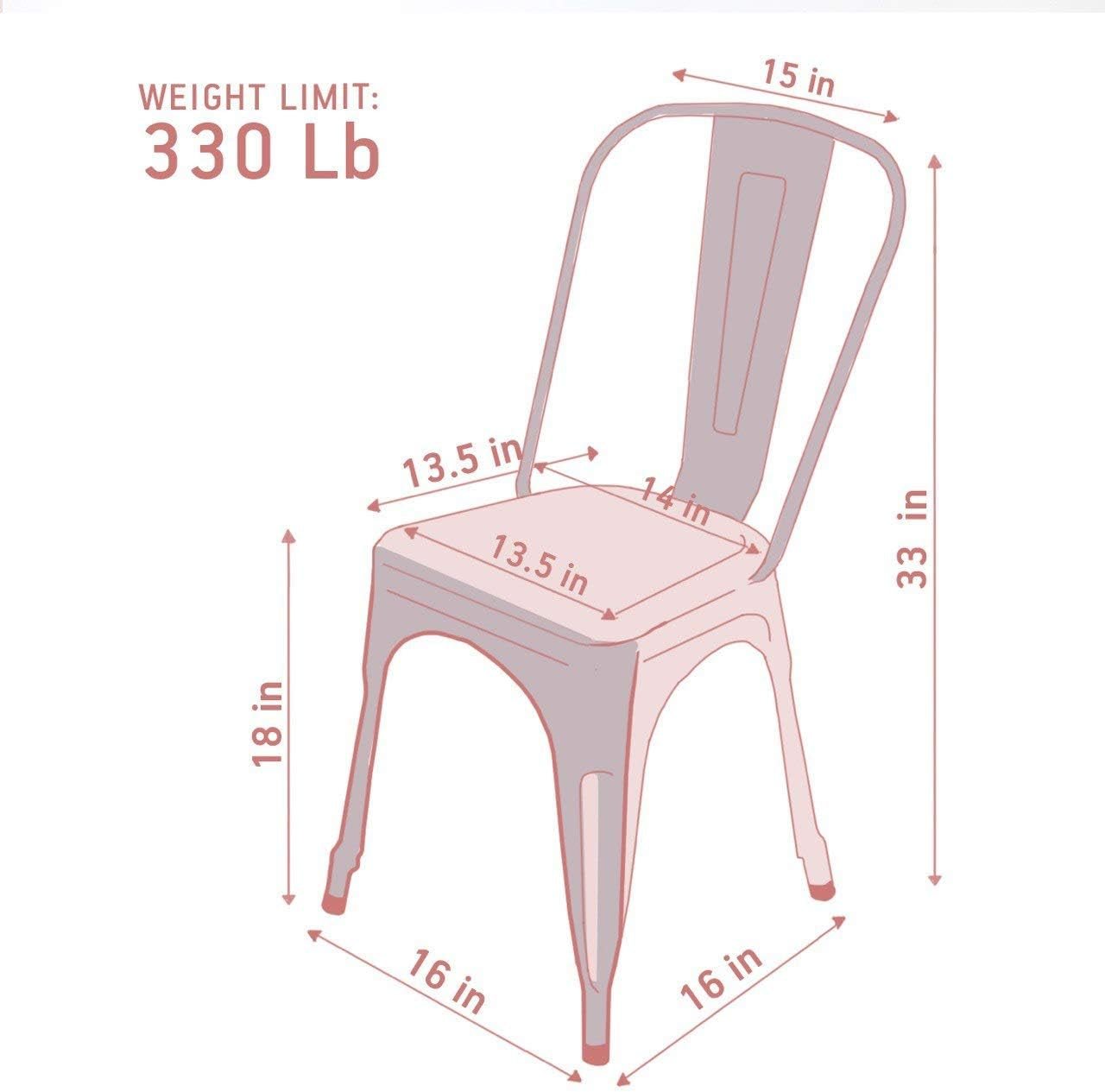 Metal Dining Chairs, Indoor/Outdoor and Stackable, Set of 4 (Bronze with Wooden Seat) - Sunflower farm life