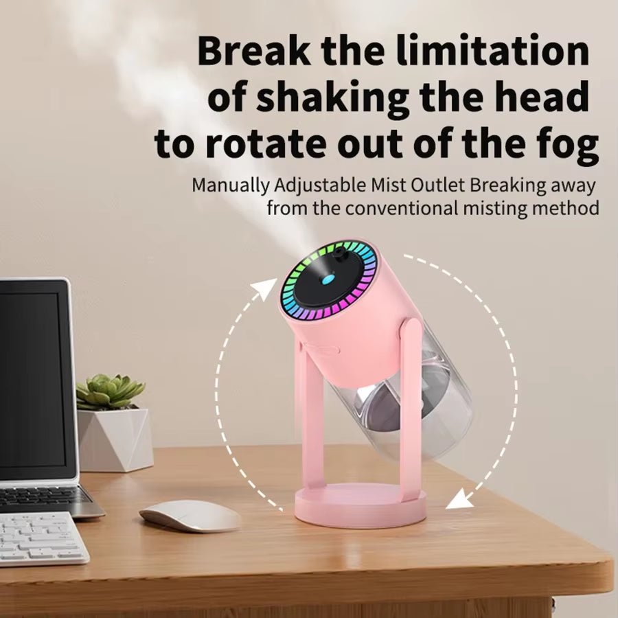 MistGlow 280ML Air Humidifier – Desktop Humidifier with Projector, Adjustable Light & Auto Off for Home & Office - Sunflower farm life