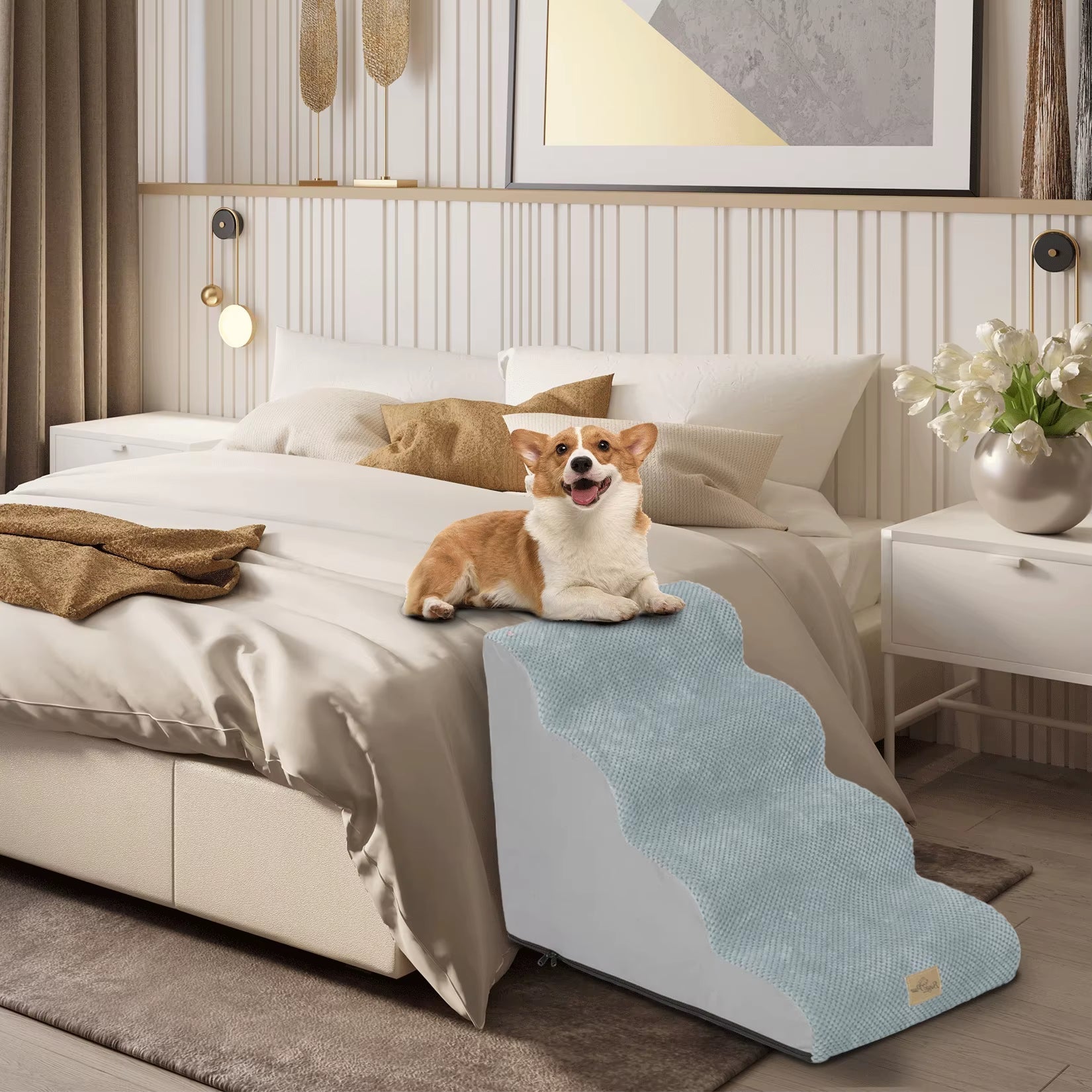 Pet Training Stairs with Removable Cover, 3, 4, 5 Steps, Bed, Sofa, Cats, Ladder, Ramp, XL - Sunflower farm life