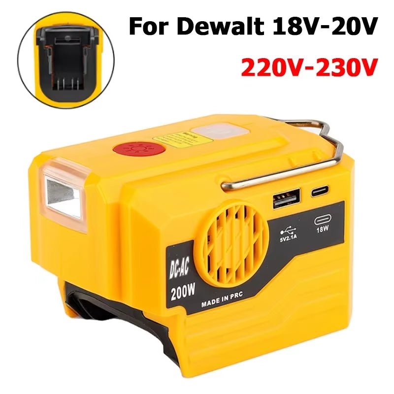 PowerPro Dewalt Battery Inverter – 18V - 20V DC to 120V/220V AC with Dual USB, Ultimate Outdoor Power Adapter - Sunflower farm life