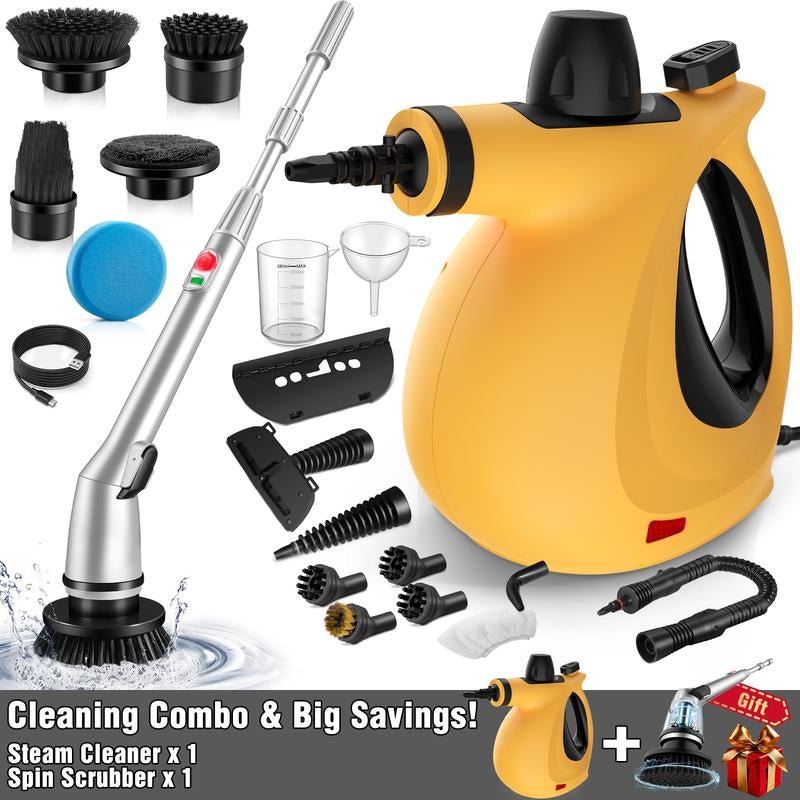 Pressurized Handheld Steam Cleaner & Rechargeable Spin Scrubber - Sunflower farm life