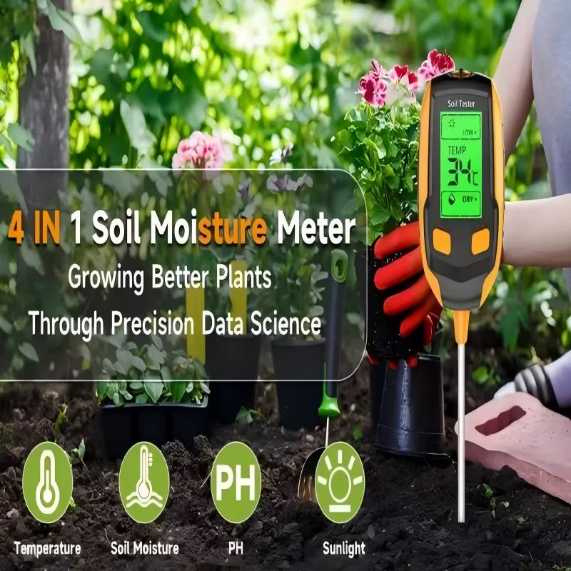 SmartGrow 4 - in - 1 Digital Soil Meter – Moisture, pH, Temperature & Sunlight Intensity for Perfect Plant Care - Sunflower farm life