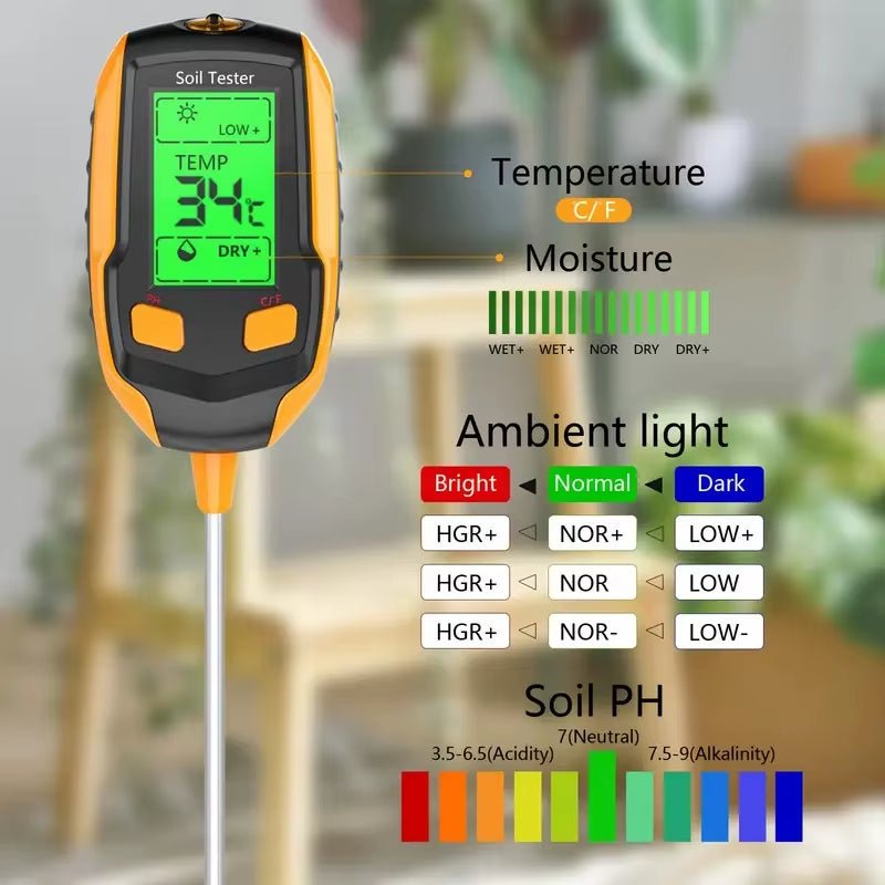 SmartGrow 4 - in - 1 Digital Soil Meter – Moisture, pH, Temperature & Sunlight Intensity for Perfect Plant Care - Sunflower farm life