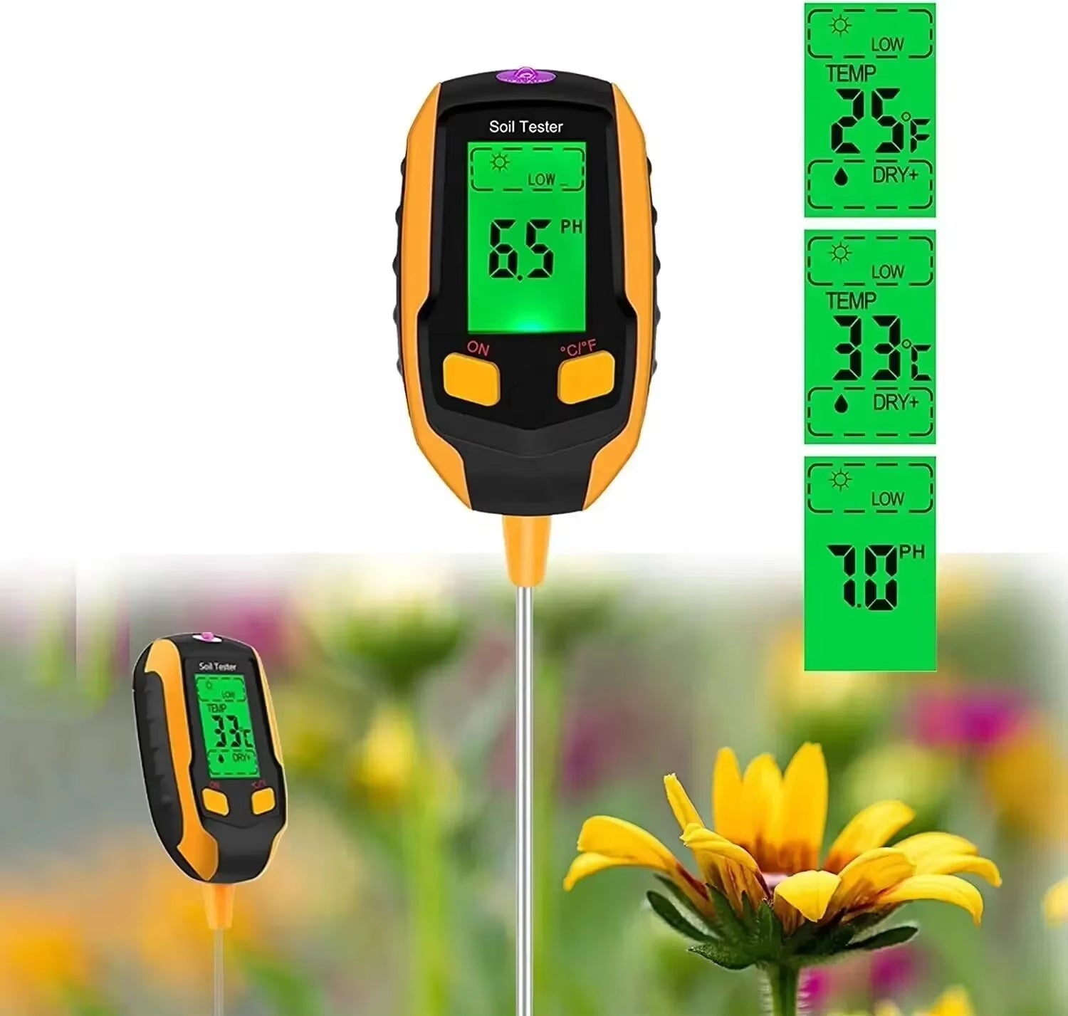 SmartGrow 4 - in - 1 Digital Soil Meter – Moisture, pH, Temperature & Sunlight Intensity for Perfect Plant Care - Sunflower farm life
