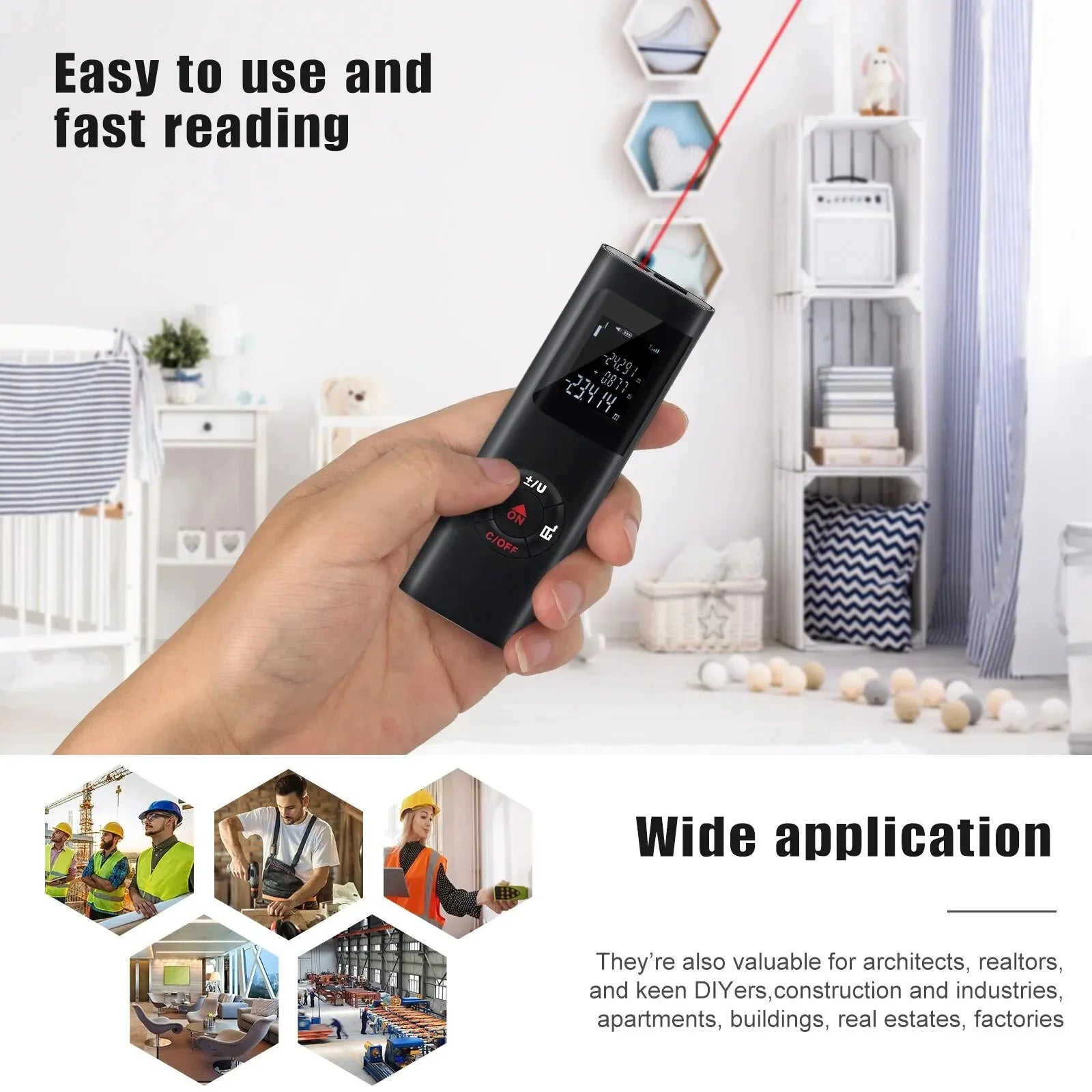 SmartMeasure 40M/60M Mini Laser Distance Meter – USB Rechargeable Handheld Rangefinder for Accurate Measurements - Sunflower farm life