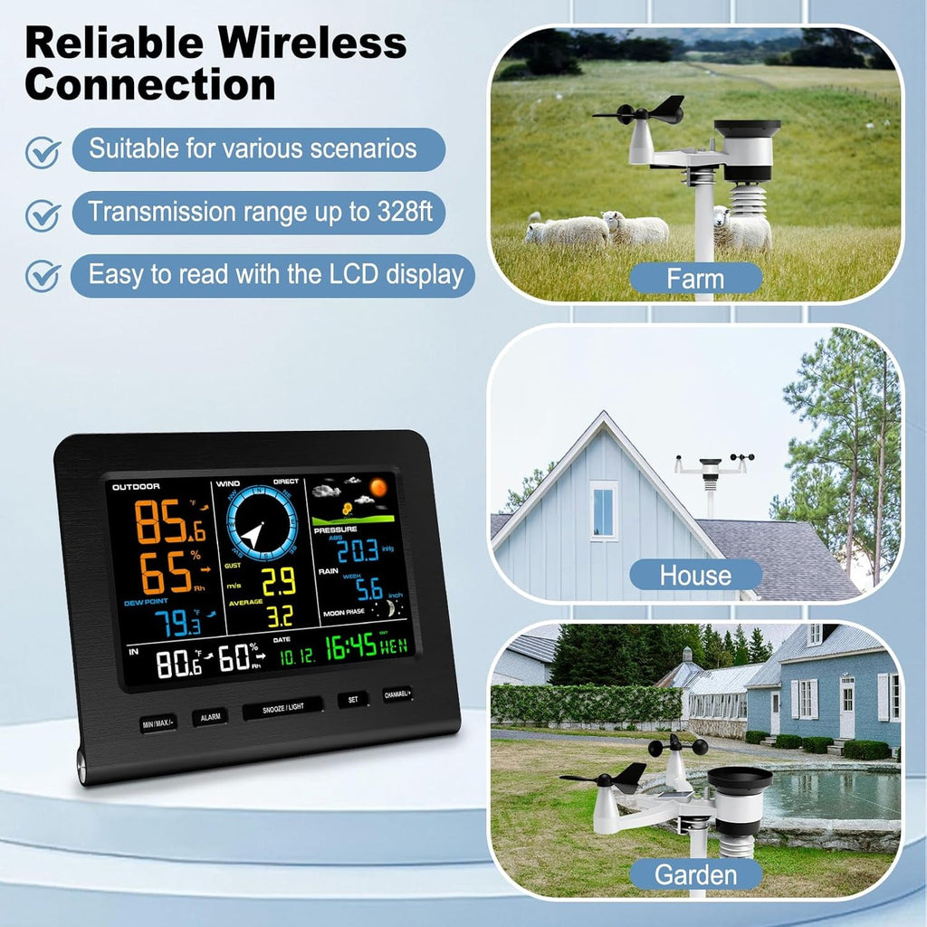 SmartWeather Pro™ – WiFi Wireless Indoor & Outdoor Weather Station with Rain, Wind & Temp Monitoring - Sunflower farm life