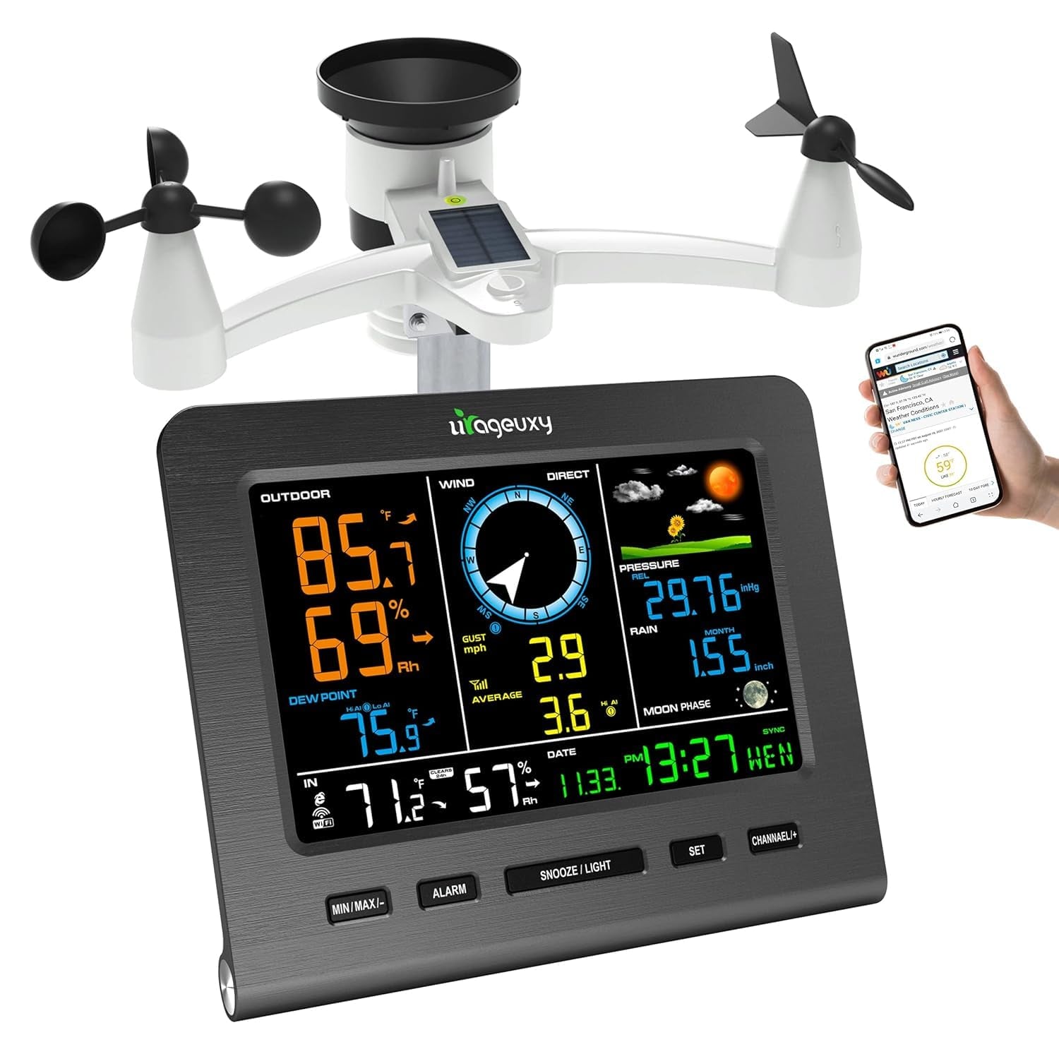 SmartWeather Pro™ – WiFi Wireless Indoor & Outdoor Weather Station with Rain, Wind & Temp Monitoring - Sunflower farm life