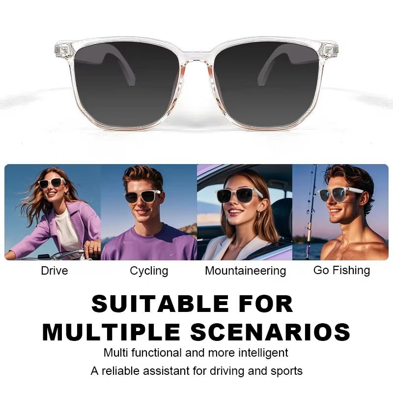 SoundSight Smart Glasses – Bluetooth Sunglasses with Built - In Earphones, UV400 Polarized Lenses & Hands - Free Calling - Sunflower farm life
