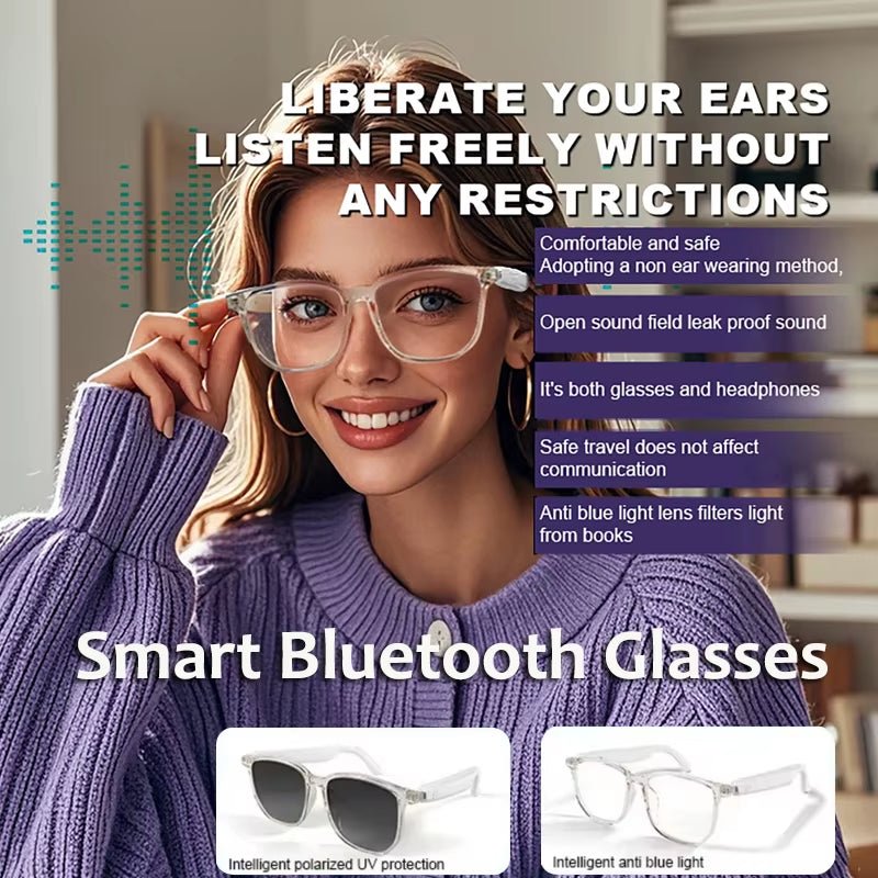 SoundSight Smart Glasses – Bluetooth Sunglasses with Built - In Earphones, UV400 Polarized Lenses & Hands - Free Calling - Sunflower farm life