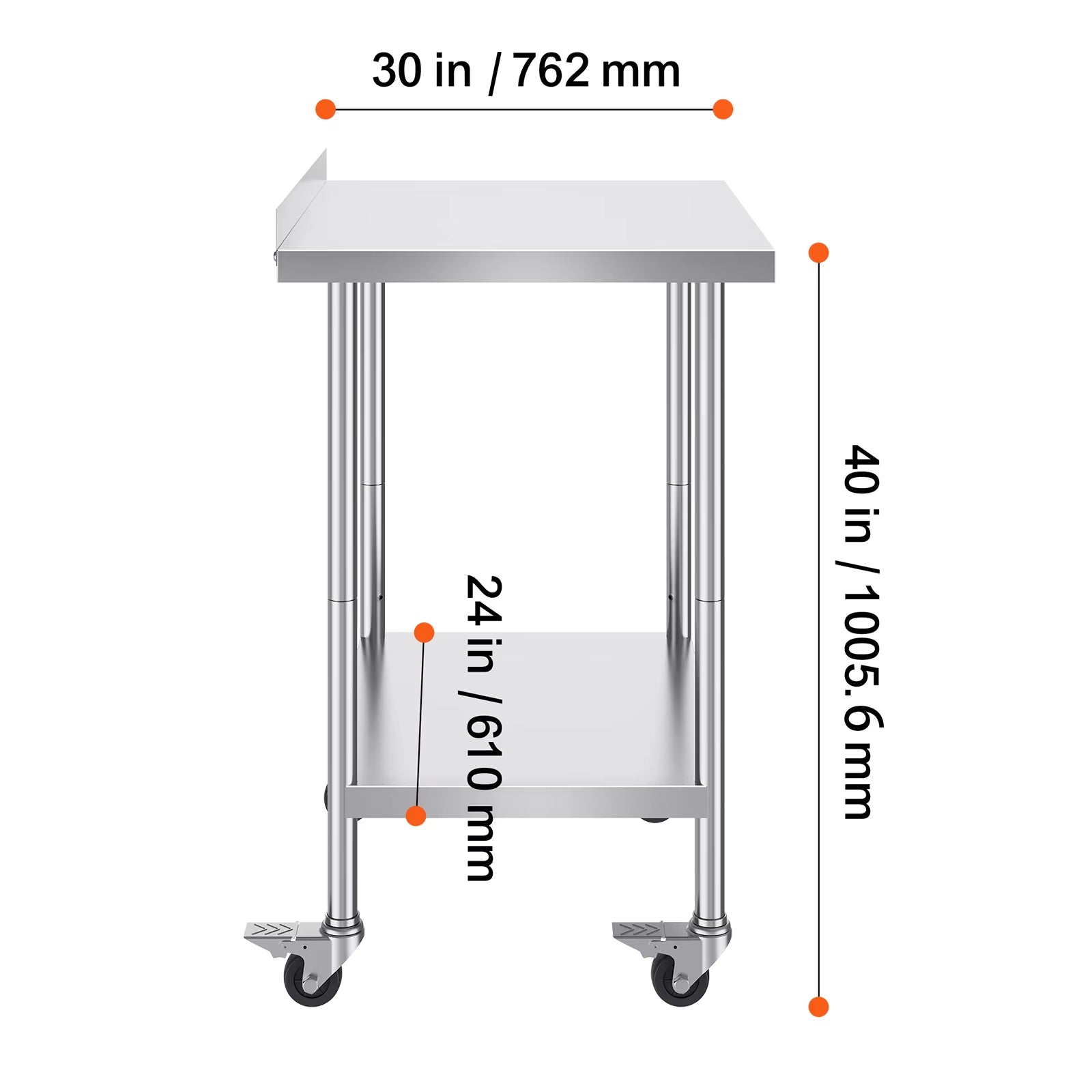 Stainless Steel Work Table Commercial Food Prep Worktable with Casters Heavy Duty Prep Worktable for Restaurant Home Hotel - Sunflower farm life