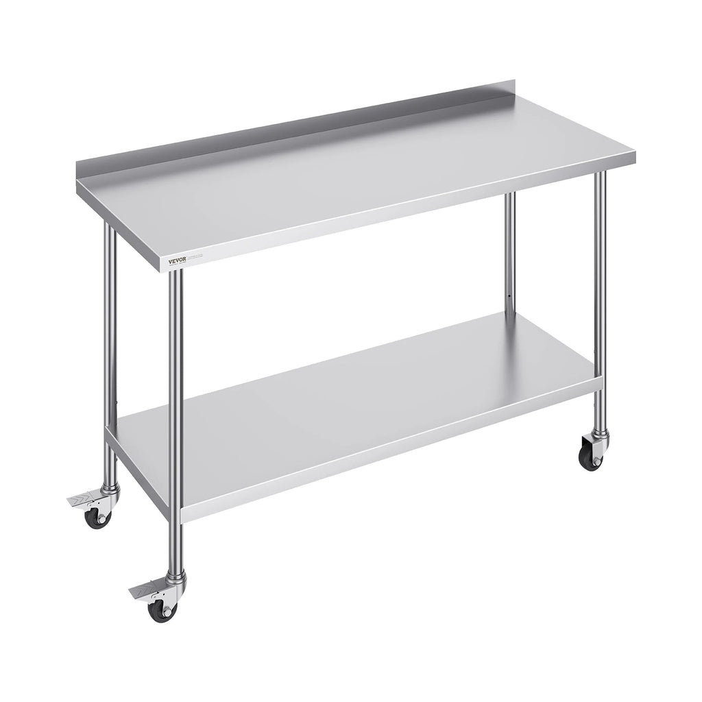 Stainless Steel Work Table Commercial Food Prep Worktable with Casters Heavy Duty Prep Worktable for Restaurant Home Hotel - Sunflower farm life