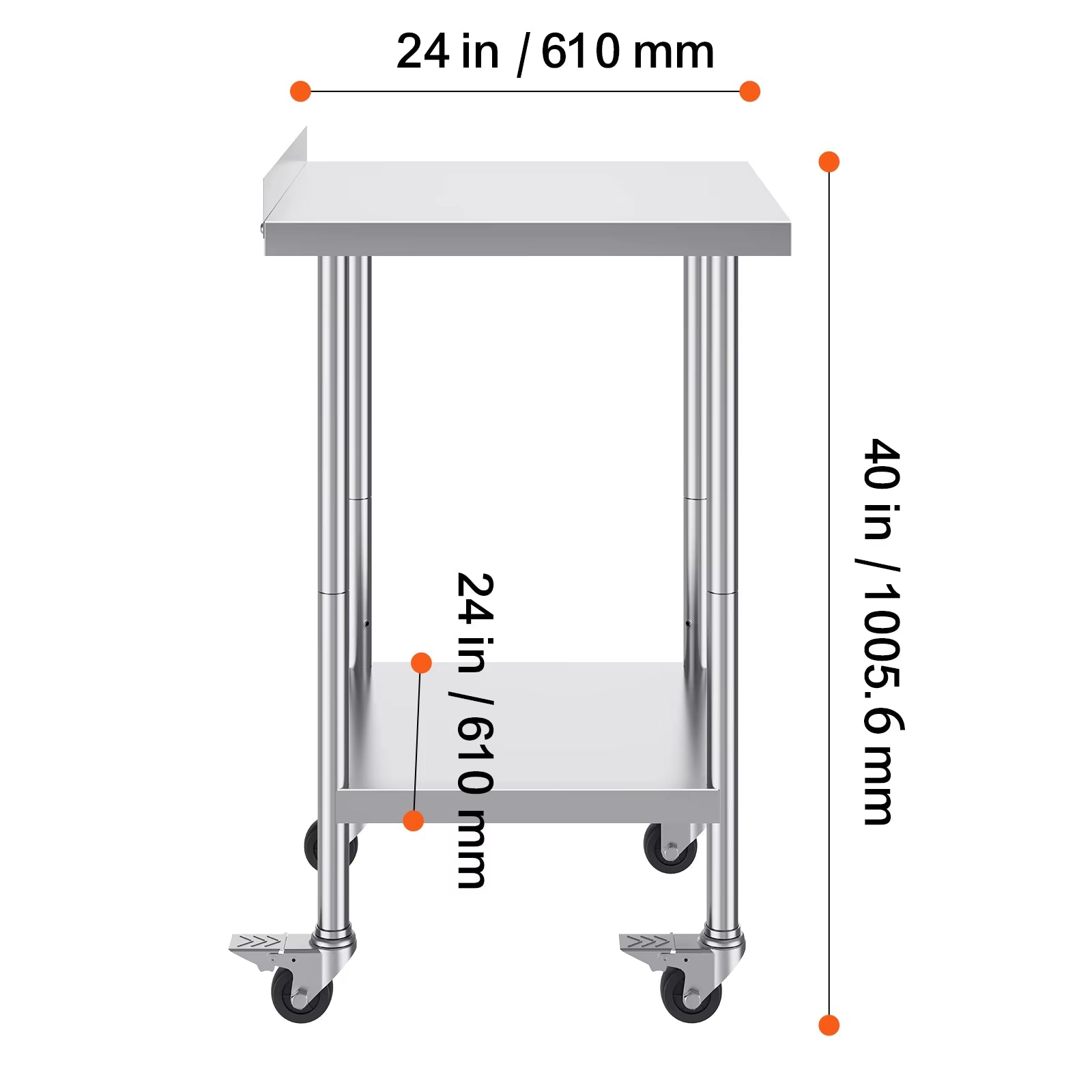 Stainless Steel Work Table Commercial Food Prep Worktable with Casters Heavy Duty Prep Worktable for Restaurant Home Hotel - Sunflower farm life