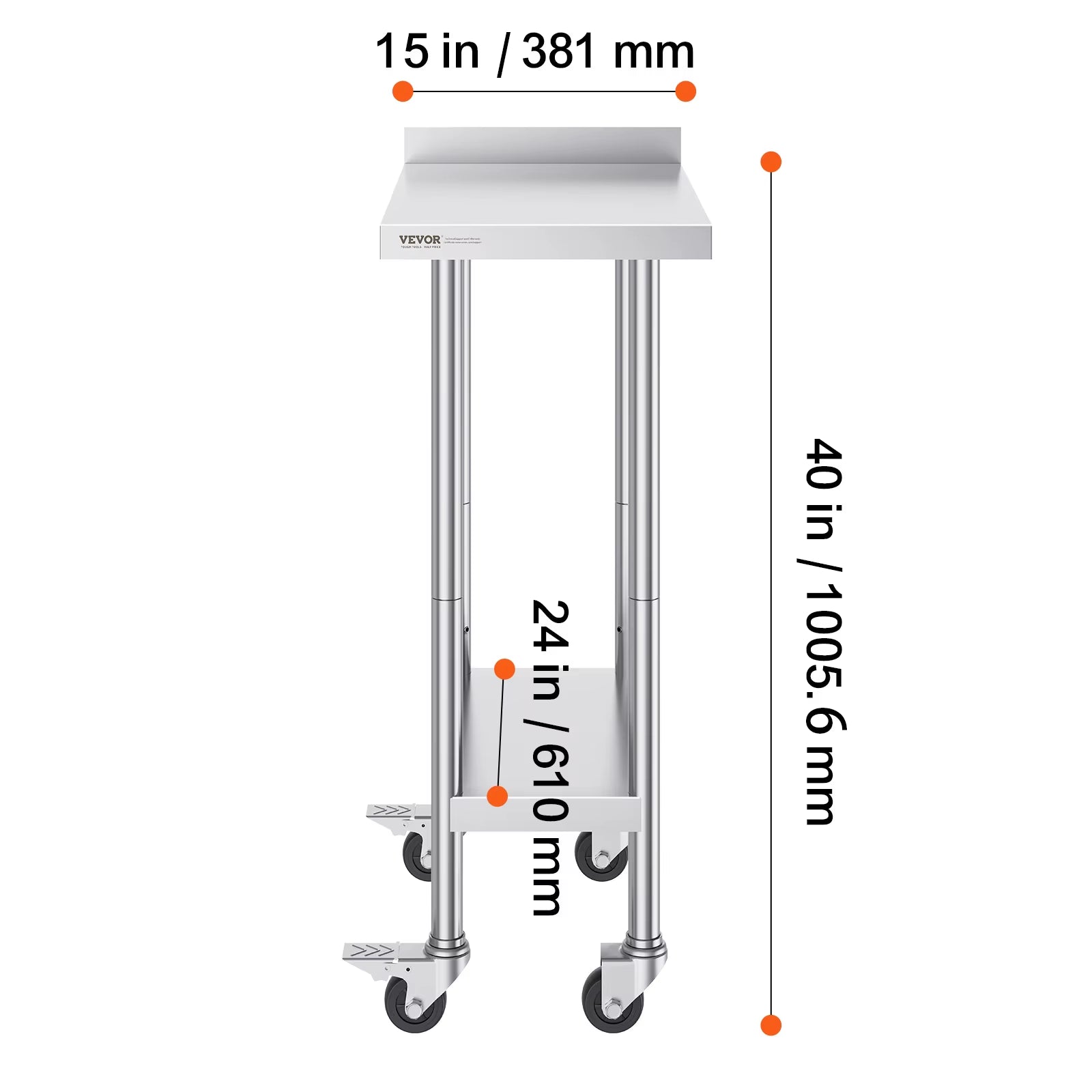 Stainless Steel Work Table Commercial Food Prep Worktable with Casters Heavy Duty Prep Worktable for Restaurant Home Hotel - Sunflower farm life