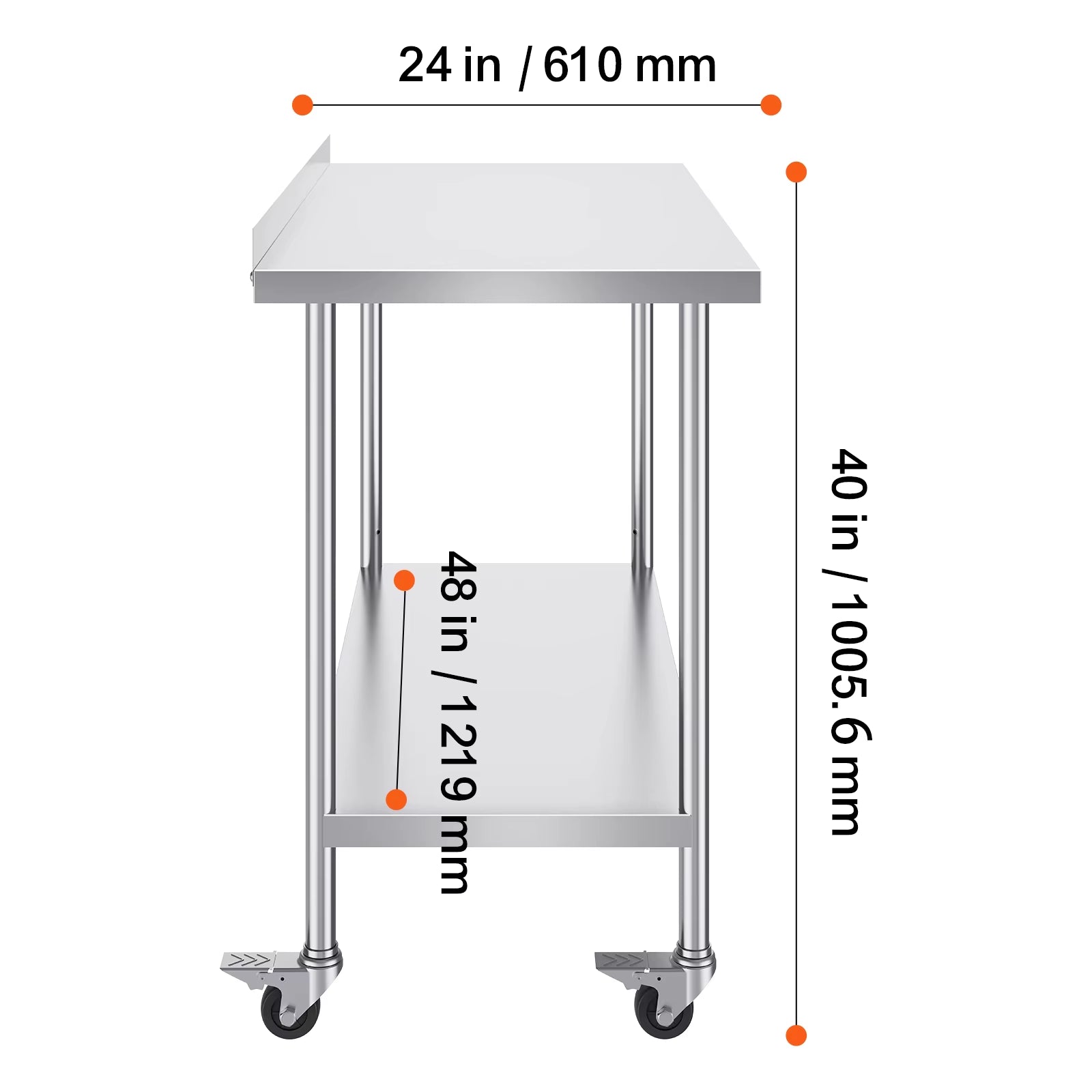 Stainless Steel Work Table Commercial Food Prep Worktable with Casters Heavy Duty Prep Worktable for Restaurant Home Hotel - Sunflower farm life