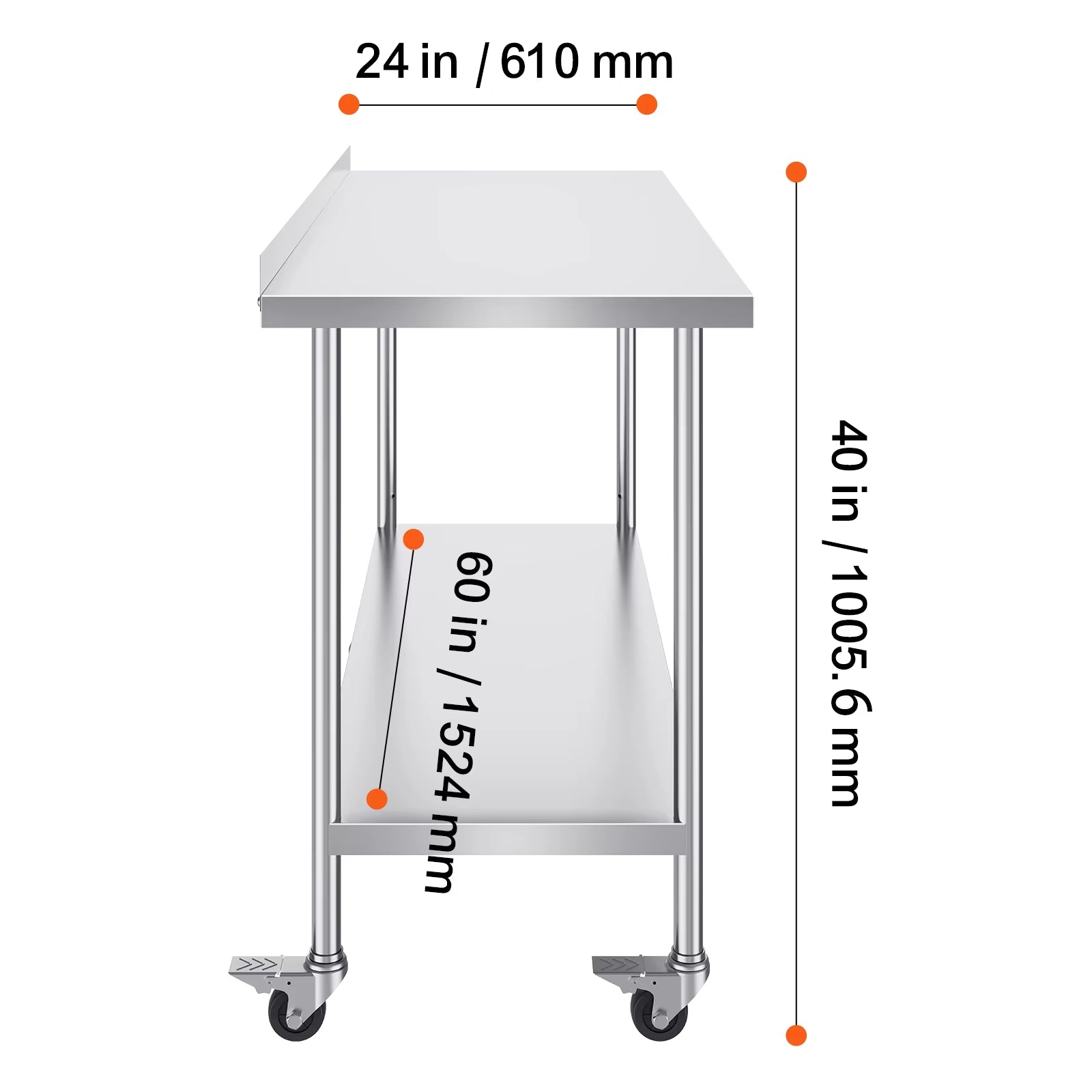 Stainless Steel Work Table Commercial Food Prep Worktable with Casters Heavy Duty Prep Worktable for Restaurant Home Hotel - Sunflower farm life
