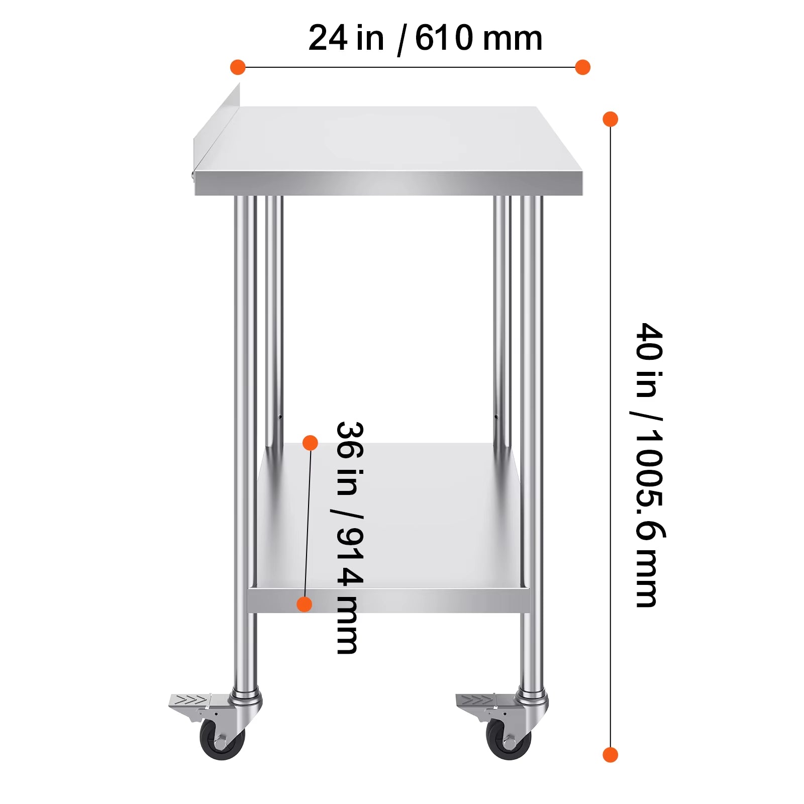 Stainless Steel Work Table Commercial Food Prep Worktable with Casters Heavy Duty Prep Worktable for Restaurant Home Hotel - Sunflower farm life
