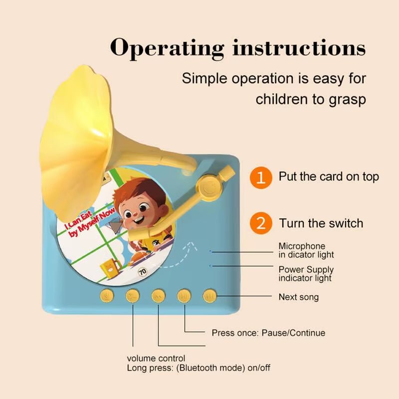 StoryTunes Junior – Children’s Phonograph Music & Story Player with 96 Learning Cards - Sunflower farm life