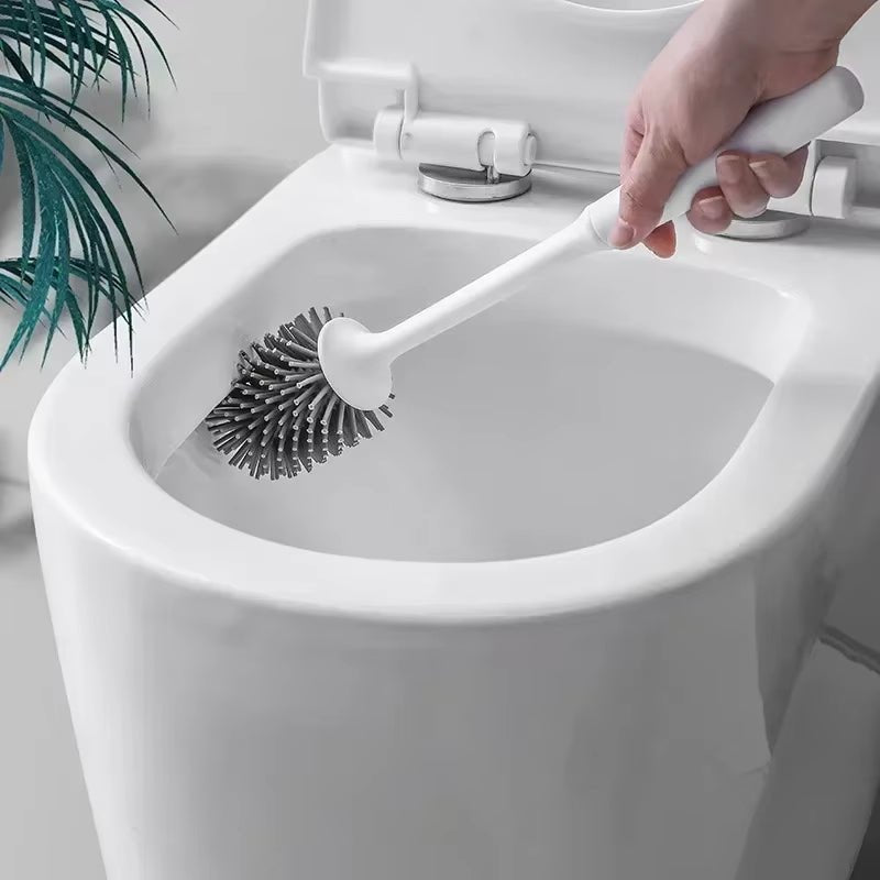 TPR Silicone Head Toilet Brush Wall Mounted Cleaning Brush Long Handle Toilet Brush Bathroom Accessories Sets Tools - Sunflower farm life
