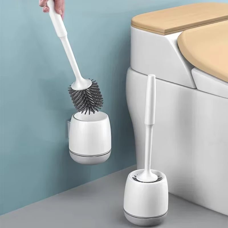 TPR Silicone Head Toilet Brush Wall Mounted Cleaning Brush Long Handle Toilet Brush Bathroom Accessories Sets Tools - Sunflower farm life