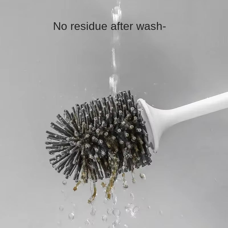 TPR Silicone Head Toilet Brush Wall Mounted Cleaning Brush Long Handle Toilet Brush Bathroom Accessories Sets Tools - Sunflower farm life